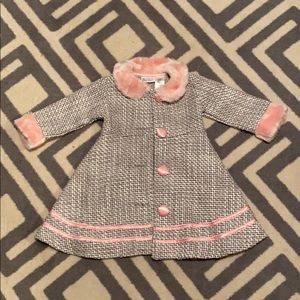 Blueberi Boulevard 2T Pink Bow Coat